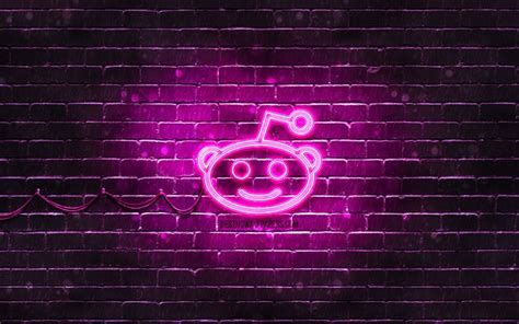 Download Wallpapers Reddit Purple Logo 4k Purple Brickwall Reddit