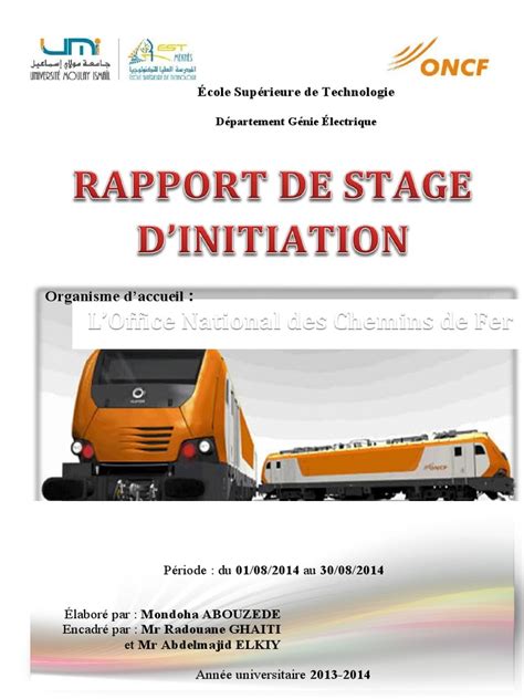 Rapport De Stage D Initiation A L Oncf Pdf Locomotives Frein