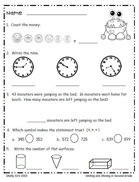 Morning Work For Second Grade Free Great For Homework Spiral Review
