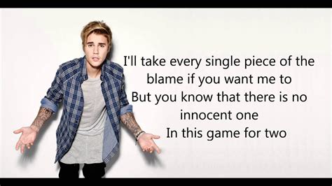 verse 1 you gotta go and get angry at all of my honesty. Justin Bieber - Sorry Lyrics - YouTube