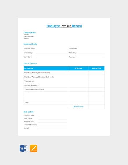 To use this example payslip, fill in the hours worked and rate. Excel Pay Slip Template Singapore : Payslips Format Free ...