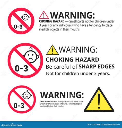 Not Suitable For Children Under 3 Years Choking Hazard Forbidden Signs
