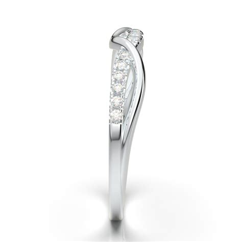 White Gold Twisted Half Diamond Band Made In House At Aurosi Jewels
