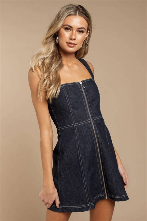 Capulet Dresses Womens Capulet Tami Dark Wash Denim Mini Dress Dark