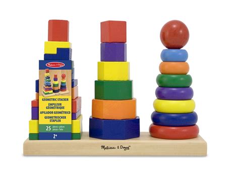 Melissa And Doug Geometric Stacker Wooden Baby Toddlers