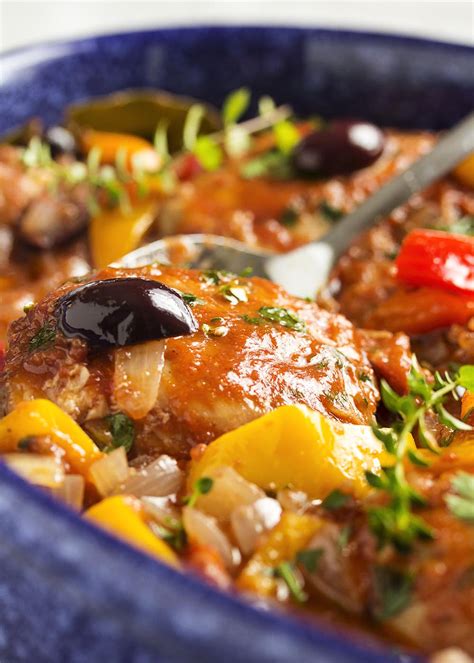 Slow Cooker Chicken Cacciatore - Just a Little Bit of Bacon