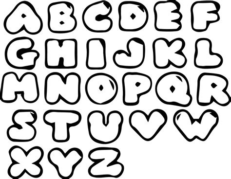 Coloring Pages Of Bubble Letters At Getcolorings Com Free Printable Colorings Pages To Print