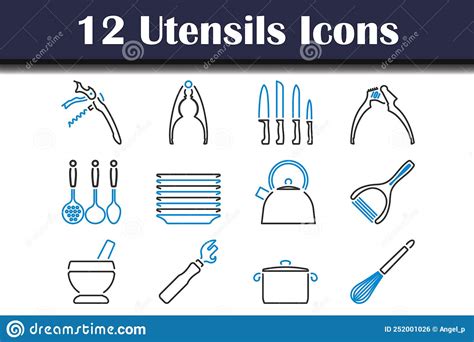 Utensils Icon Set Stock Vector Illustration Of Caticons 252001026