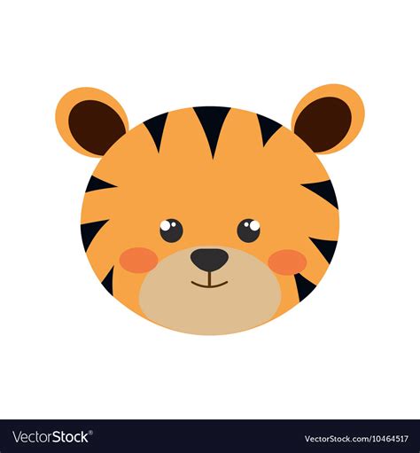 Cute Tiger Isolated Icon Design Royalty Free Vector Image
