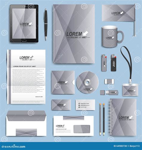 Set Of Vector Corporate Identity Template Modern Business Stationery