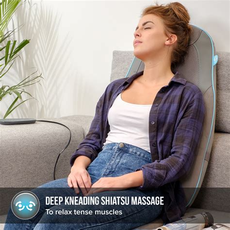 homedics shiatsu premium 10 mode gel back massager massage chair heat new ebay