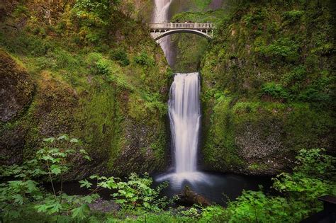 Hd Wallpaper Bridge Waterfall Oregon Columbia River Gorge The