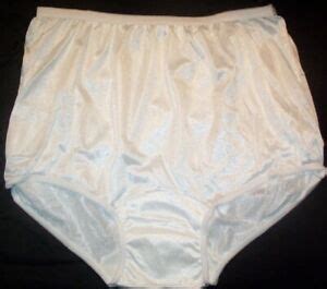 Pair Wider Crotch Size White Nylon Tricot Brief Panty Usa Southern Nights Ebay