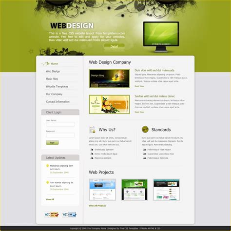 Free Sample Html Web Page Templates Of Latest Free Web Page Templates