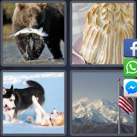 Join facebook community of 4 pics 1 word players, the most successful game with more than 250,000,000 downloads… share your fun, make friends and enjoy. 4 Fotos 1 Palabra Oso Con Pescado Postre Lobos Bandera ...
