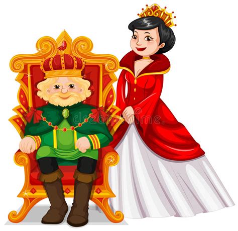 King And Queen At The Throne Stock Vector Illustration Of Graphic