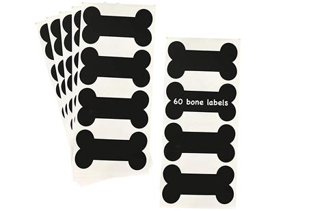 Dog Bone Vinyl Chalkboard Labels 60 Pack Office Products