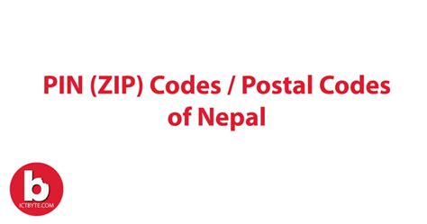 Pin Zip Codes Postal Codes Of Nepal Ict Byte
