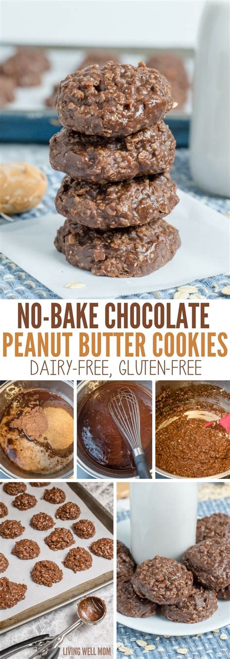 I skipped a picture but after the 3 minutes is up add the coco, oats, vanilla and stir until combined then use your scoop to place the cookies on the sheet. Dairy-Free No-Bake Chocolate Peanut Butter Cookies