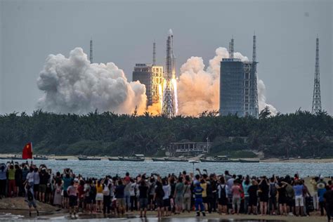 Lift Off China Launches Main Module For Iss Rival Space Station