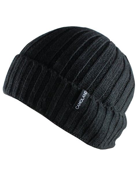 Mens Fleece Wool Cable Knit Winter Beanie Hat Black Cs1860uq78c