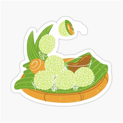 Klepon Is Indonesian Food Sticker For Sale By Kitchencontents Redbubble