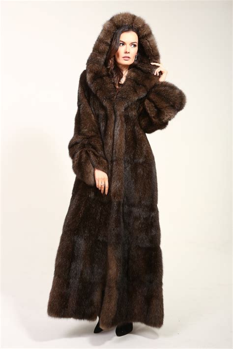 long russian sable fur coat with a hood etsy