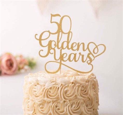 50 Golden Years Cake Topper Golden Wedding Anniversary Cake Etsy Canada