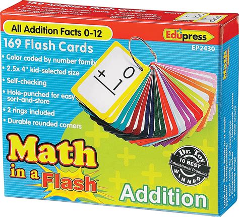 Edupress Math In A Flash Cards Addition Ep62430 Multicolor