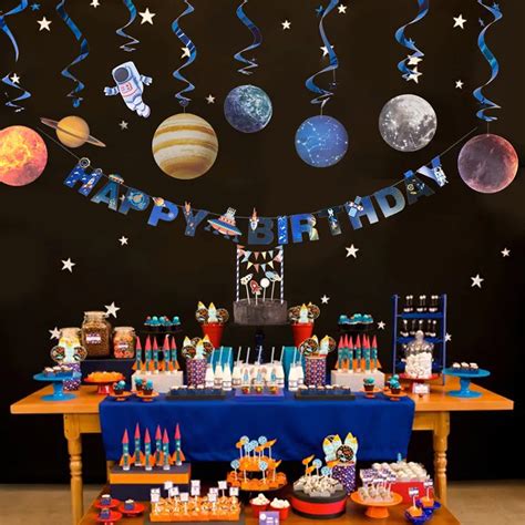 Ufo Solar System Outer Space Happy Birthday Party Decorations Spaceship