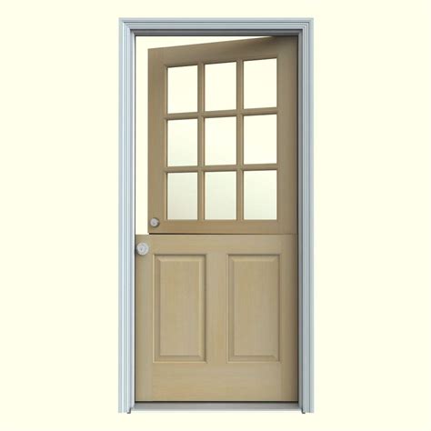 JELD-WEN 36 in. x 80 in. 9 Lite Unfinished Dutch Hemlock ...