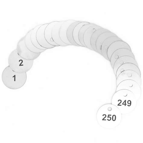 Engraved Stainless Steel Numbered Disc Sets 30mm Diameter R M Labels