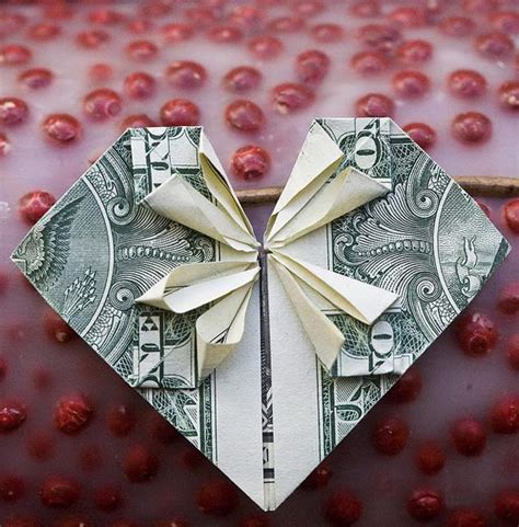 Heart Dollar Origami Embroidery And Origami