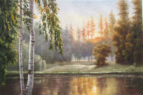 Sunrise Original Russian Oil Painting By Anton Sushko Ebay