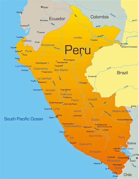 Peru Karta Large Detailed Relief And Political Map Of Peru Peru Large