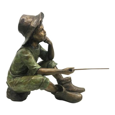 Little Fisherman Bronze Statue Randolph Rose Collection