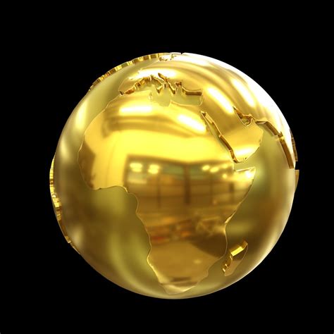 World Globe Gold Model Turbosquid 1668419