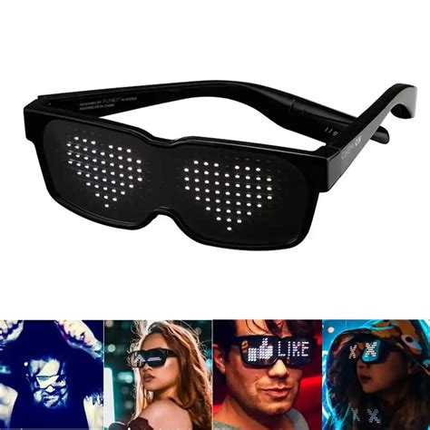 Chemion Bluetooth Led Party Glasses Wifi App Atmosphere Sunglasses Dynamic Glowing Luminous