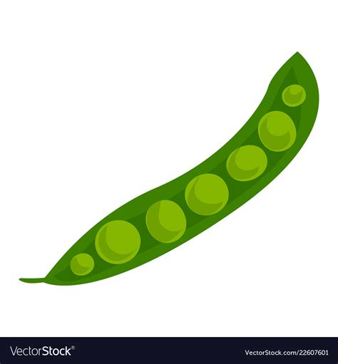Open Green Peas Icon Cartoon Style Royalty Free Vector Image