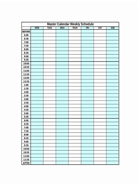 Creating A Master Schedule Template For 2023 Free Sample Example