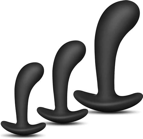 3pcs silicone anal plugs training set with flared base prostate sex toys for