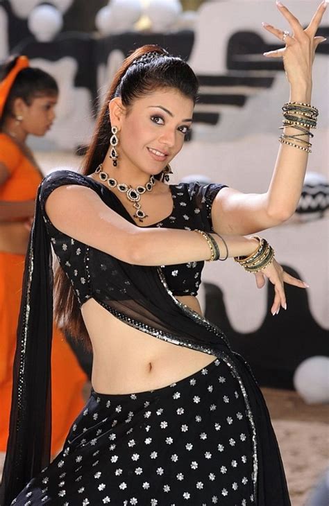 Hot And Spicy Celebrities Actress Kajal Agarwal In Sexy Half Saree