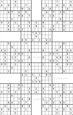 16x16 sudoku (hexadoku) volume 1, 25 easy to difficult letter & number combination puzzles size details: 9 mejores imágenes de sudokus samurais | sudokus, numerico ...