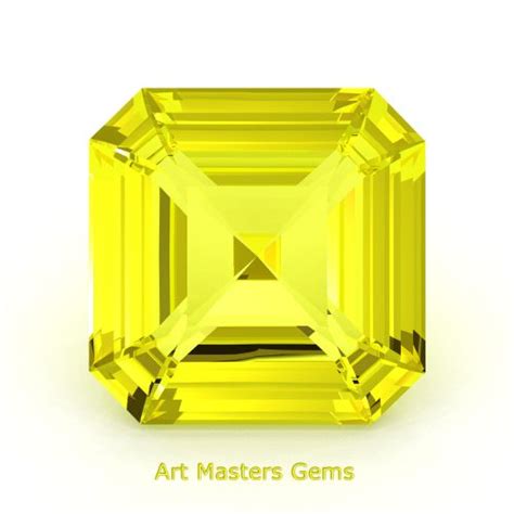 Art Masters Gems Standard 15 Ct Asscher Blue Sapphire Created Gemstone