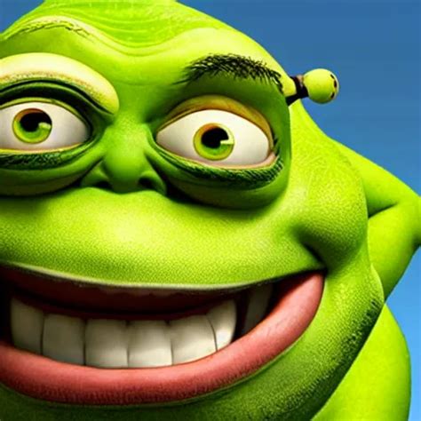 Shrek And Mike Wazowski Morphed Together Into One Stable Diffusion