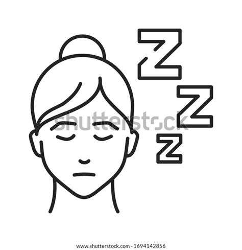Drowsiness Black Line Icon Flu Symptom Stock Vector Royalty Free