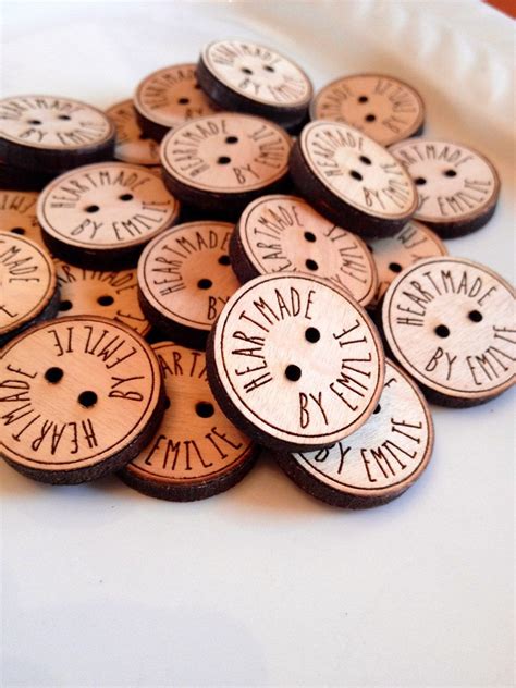 Custom Button Design Personalized Wood Button Engraved Etsy