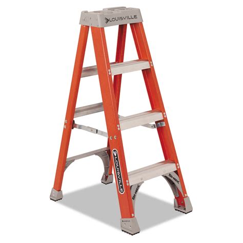 Louisville Fiberglass Orange Heavy Duty Step Ladder Orange Ebay