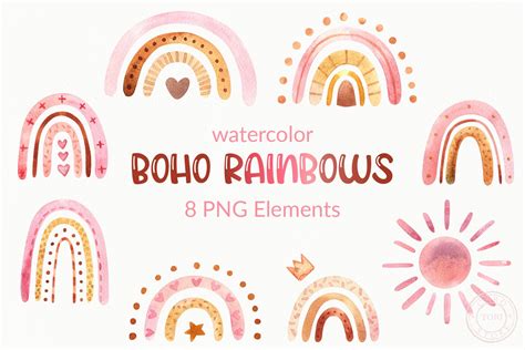 Boho Rainbow Clipart Png Ubicaciondepersonascdmxgobmx