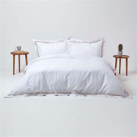 Gold duvet covers & sets : Plain White Duvet Cover Set with Gold Border